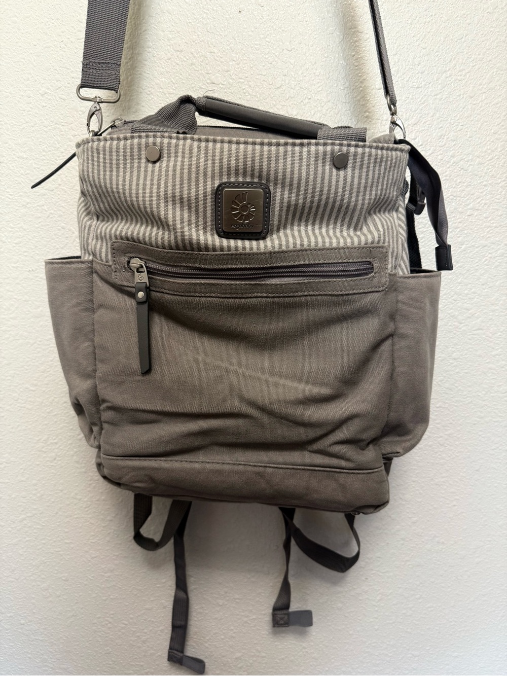 Ergobaby Coffe Run Hybrid Tote Back Pack Diaper Bag, Grey (ER20047)
